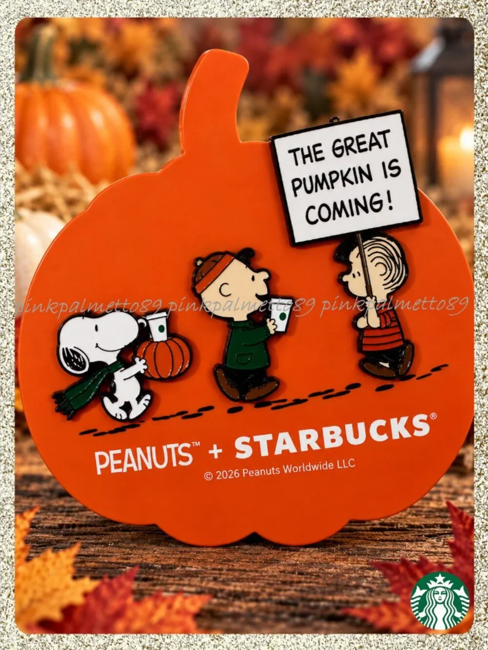 🎃🥜 NWT 2026 PEANUTS + Starbucks The Great Pumpkin Snoopy Enamel Pin Set